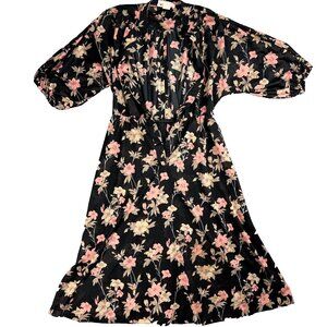Vintage Country Miss Womens Size 12 Floral Dress Black